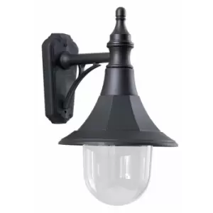 Outdoor IP44 Wall Light Black Polycarbonate LED E27 100W