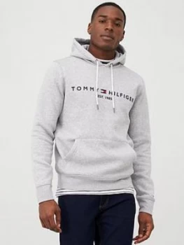 Tommy Hilfiger Core Tommy Logo Hoodie - Grey, Size L, Men