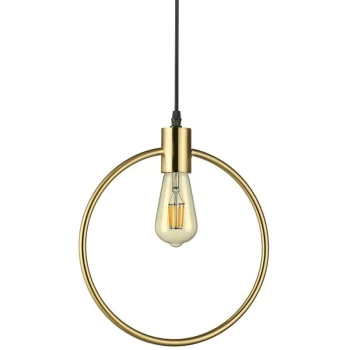 Ideal Lux Lighting - Ideal Lux Abc - 1 Light Ceiling Pendant Antique Brass, E27