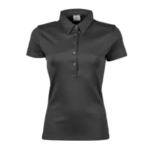 Tee Jays Womens/Ladies Pima Short Sleeve Cotton Polo Shirt (M) (Dark Grey)