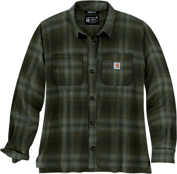 Carhartt Midweight Flannel Ladies Shirt, green, Size XS for Women