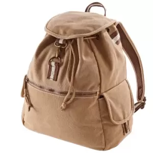 Quadra Vintage Canvas Backpack - 18 Litres (One Size) (Sahara)