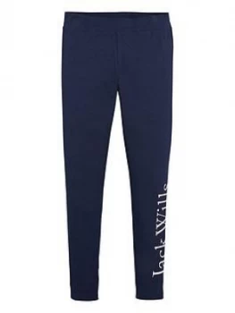 Jack Wills Girls Block Legging - Navy, Size Age: 9-10 Years, Women