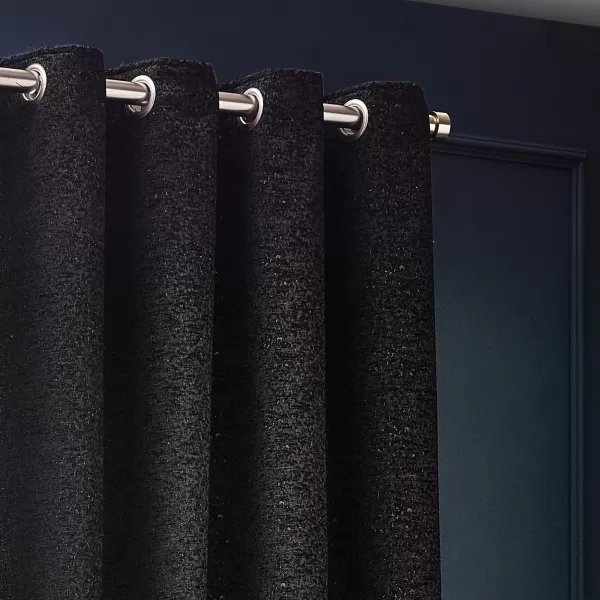 Galaxy Black Eyelet Curtains Galaxy Black