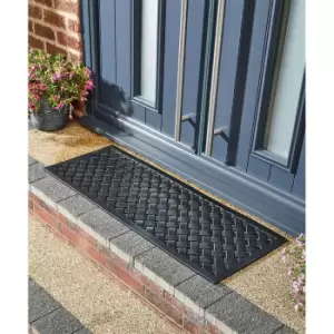 Radcliffe Reddish 45x120cm Rubber Lattice Mat - Black