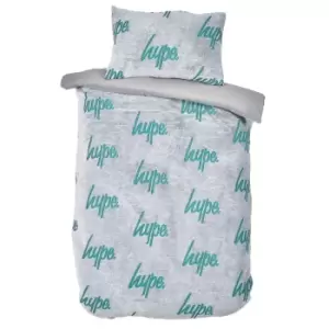 Hype Thermo Logo Duvet Cover (Single) (Grey/Green)