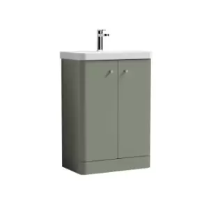 Nuie Core 600 Floor Standing 2-door Unit & Basin - Satin Green