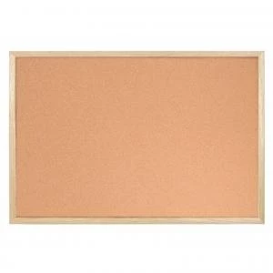 Bi-Office Cork Notice Board Wood Frame 400mm X 300mm 49134BS