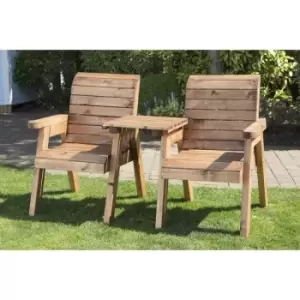 Charles Taylor Hand Made 2 Seater Chunky Rustic Wooden Garden Furniture Companion / Love Seat