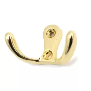 GTV Small Double Coat Hanger Hook Door Wall Bath CK24 Model - Colour Gold, Pack