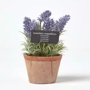 Homescapes - Artificial Lavender Plant in Decorative Pot - Terracotta