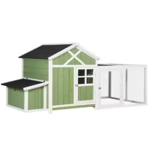 Pawhut Chicken Coop With Outdoor Run - Green