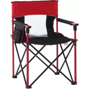 Outdoor Folding Fishing Camping Chair w/Cup Holder,Pocket,Backrest Red - Outsunny