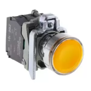 XB4BW35B5, PB Illuminated 24V Yellow LED1NO/1NC