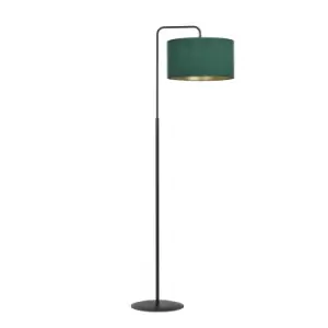 Emibig Hilde Black Floor Lamp with Shade with Green Fabric Shades, 1x E27