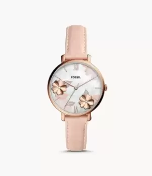 Fossil Women Jacqueline Three-Hand Blush Leather Watch