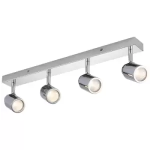 4 Lights Adjustable Bar Ceiling Spotlight Polished Chrome Finish