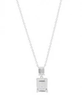 Simply Silver Sterling Silver 925 Emerald Cut Double Pendant