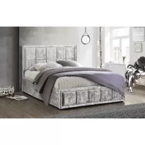 Birlea 150Cm Hannover Fabric Birlea Ottoman Bed Steel Crushed Velvet