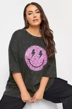 Leopard Print Smiley Face T-Shirt