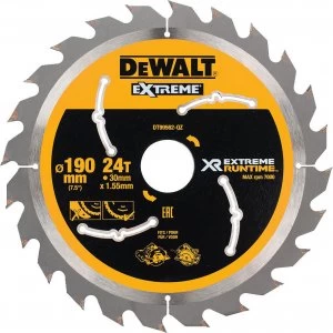 DEWALT Extreme Runtime Circular Saw Blade 190mm 24T 30mm