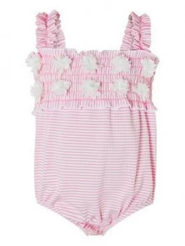 Monsoon Baby Girls Poppy Seersucker Swimsuit - Pink, Size 12-18 Months