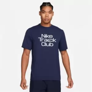 Nike Dri-FIT Hyverse Track Club Mens Short-Sleeve Running Top - Blue