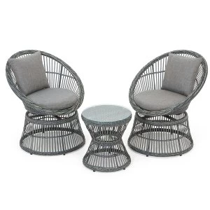 Robert Dyas Monaco 2-Seater Rattan Swivel Patio Furniture Set