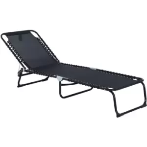 Outsunny Sun Lounger Reclining Cot Foldable Folding Garden Chair Bed Relaxer