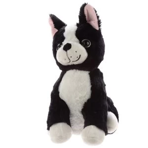 Plush Black and White Dog Door Stop