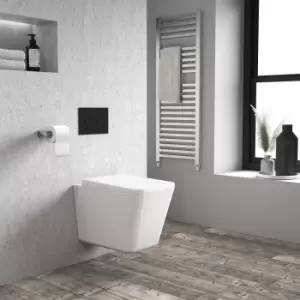 White Wall Hung Rimless Toilet and Soft Close Seat - Augusta