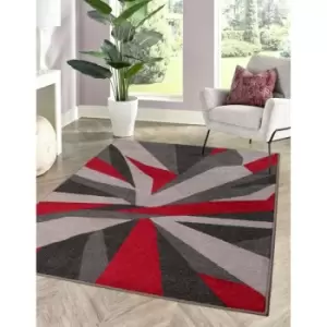 Spirit Astra Modern Rug in Red Small Rectangular Carpet 80 x 150cm (2'6'x5'0')