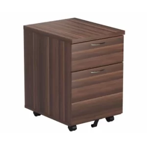 TC Office 2 Drawer Mobile Pedestal with Filing Drawer Height 595mm, Dark Walnut