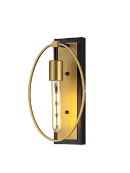 Wall Lamp, 1 Light E27, Sand Gold, Matt Black