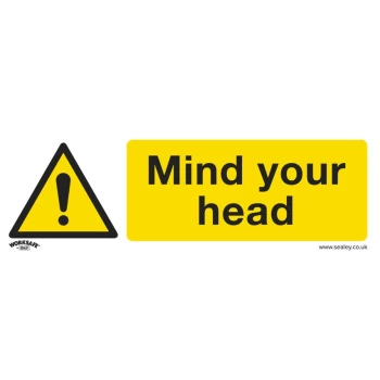 Safety Sign - Mind Your Head - Rigid Plastic - Pack of 10