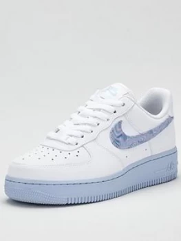 Nike Air Force 1 '07 - White/Blue, Size 3, Women