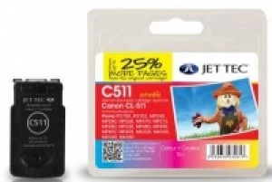 Jet Tec Canon CL511 Tri Colour Ink Cartridge