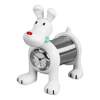 Miniature Clock - White Spring Dog