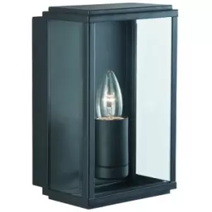 Searchlight Box - 1 Light Outdoor Garden Wall Light Black IP44, E27