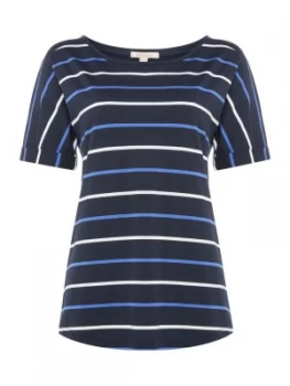 Barbour Marloes Short Sleeve Round Neck Striped Tee Blue