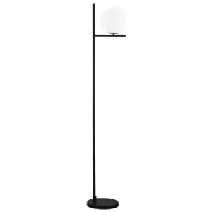 Homcom Modern Floor Lamp Metal Frame Sphere Reading Light With Pedal Switch Black