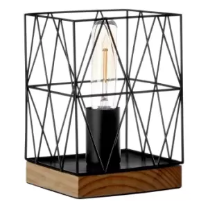 Premier Housewares Bode Table Lamp in Black Metal Wire