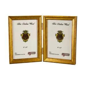 Frida Gold Effect Double Aperture Fold Out Frame 4" x 6"