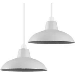 Minisun - 2 x Civic Metro Ceiling Light Shades - Grey - No Bulb