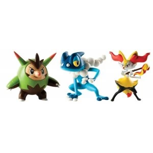 Pokemon Action Pose Figure 3 pack Quilladin Braixen and Frogadier