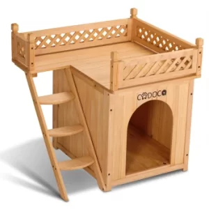 Cat House with Balcony 53.5x54.5x64.5cm