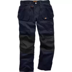 Scruffs Mens Worker Plus Trousers 34" R in Navy Polyester/Cotton