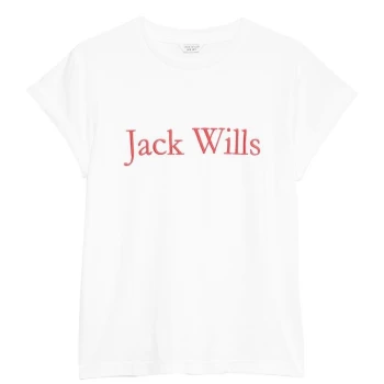 Jack Wills Signature Logo T-Shirt - White 001