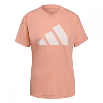 adidas 3Bar Winners Tee Ladies - Ambient Blush Mel.