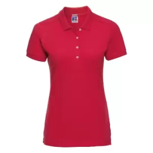 Russell Womens/Ladies Stretch Short Sleeve Polo Shirt (XS) (Classic Red)